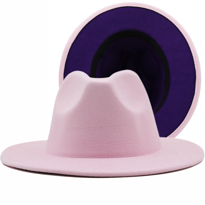 ZARINA Fedora Hat in Pink/Purple