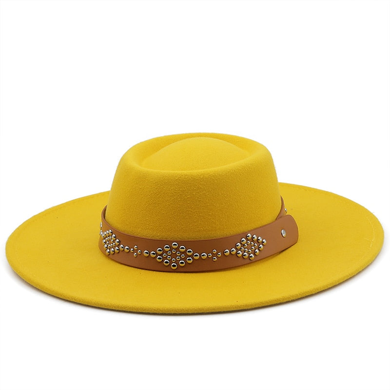 IZARIA Fedora Hat in Yellow