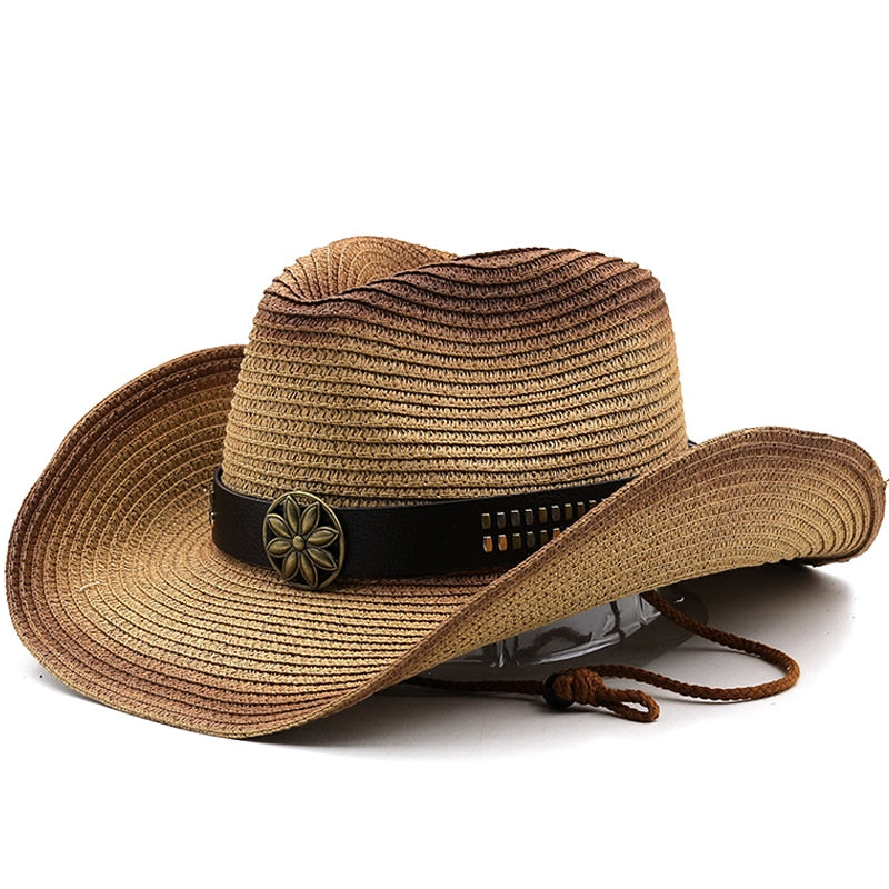 GEZA Men's Straw Cowboy Hat