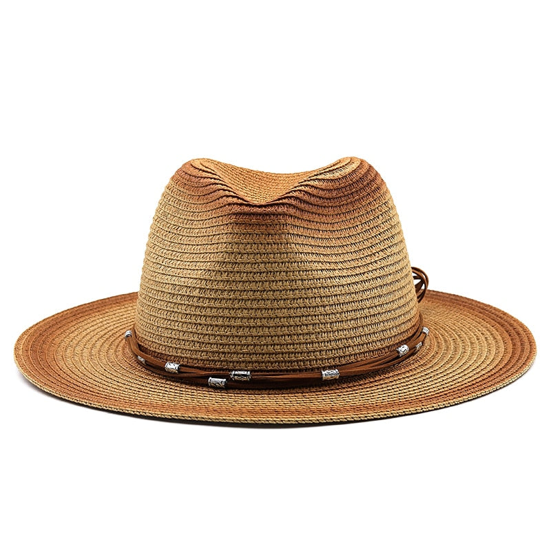 TEVY Fedora Hat in Khaki/Caramel
