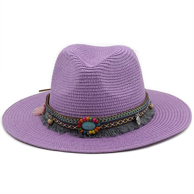 LEONA Panama Hat in Taro Purple