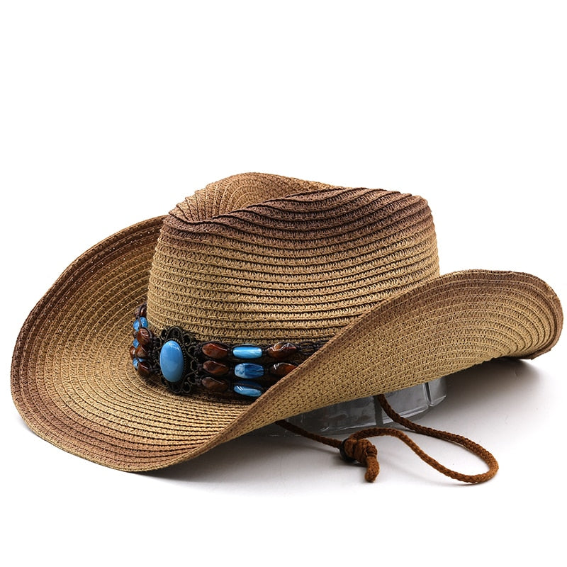 RAELLA Cowboy Hat in Khaki/Brown