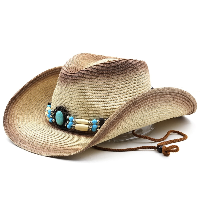 CLEO Cowboy Hat in Beige/Brown