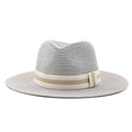 XERXES Men's Straw Fedora Hat in Gray