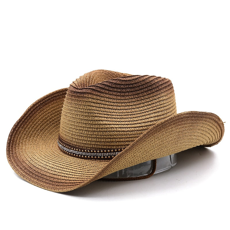 SIGURD Men's Straw Cowboy Hat in Khaki/Brown