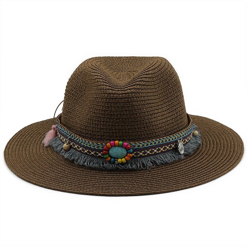 LEONA Panama Hat in Brown