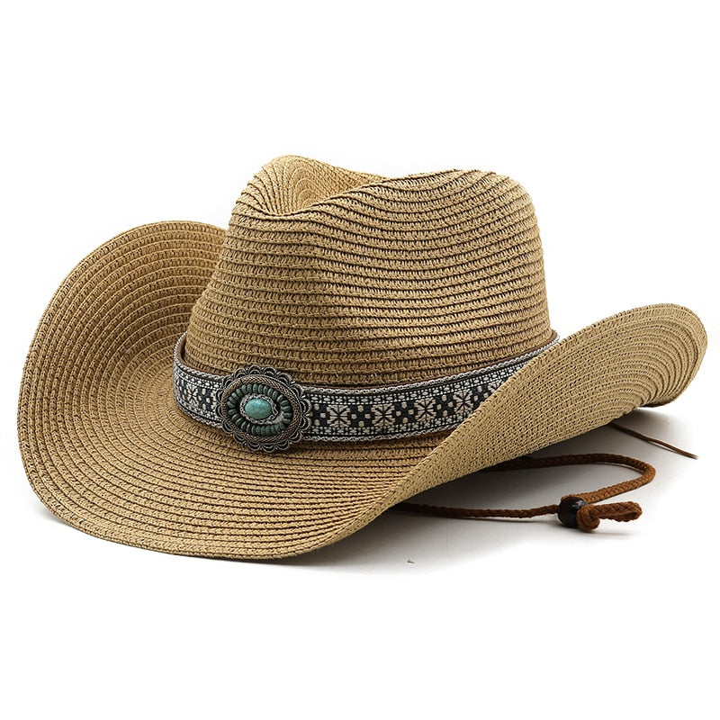 THEODORIC Men's Straw Cowboy Hat