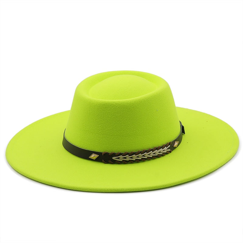 REGIANE Fedora Hat in Neon Green