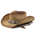 RUDOLF Men's Straw Cowboy Hat in Khaki/Brown