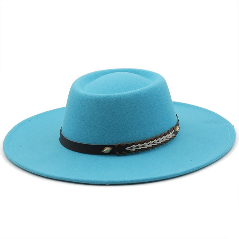 REGIANE Fedora Hat in Lake Blue