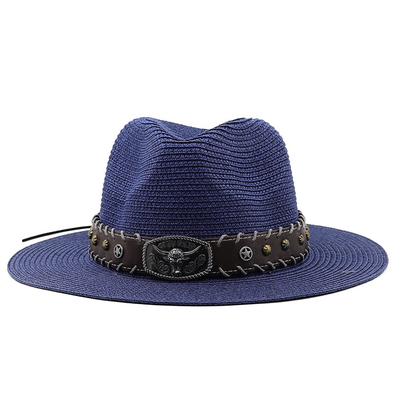 SERILENA Fedora Hat in Navy Blue