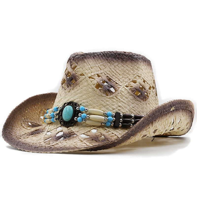 AVIE Cowboy Hat in Beige/Brown