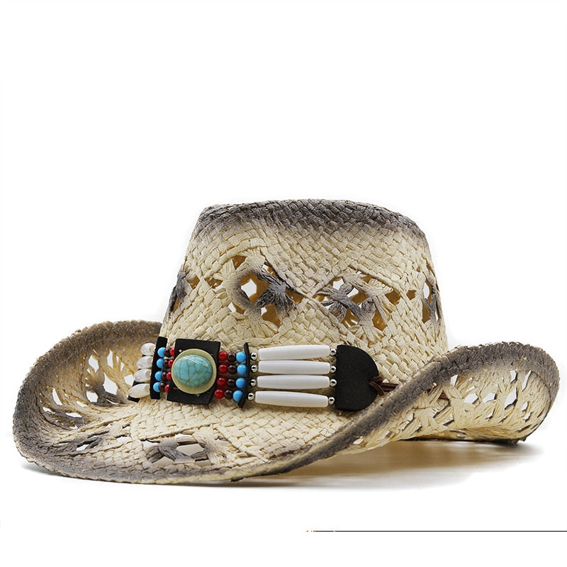 IVY Cowboy Hat in Beige/Black