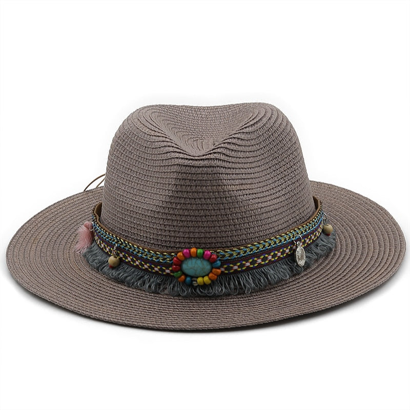 LEONA Panama Hat in Dark Gray