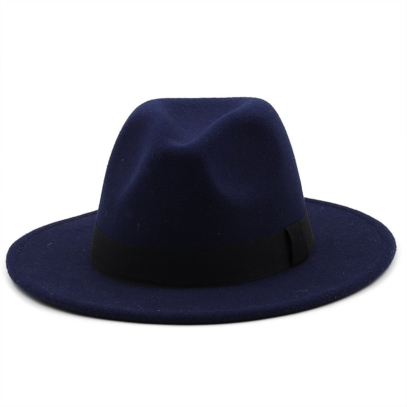 GUSTAV Men's Felt Fedora Hat in Navy