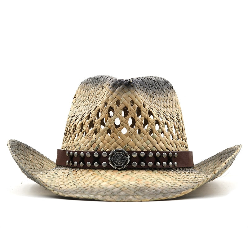 SWEYN Men's Straw Cowboy Hat