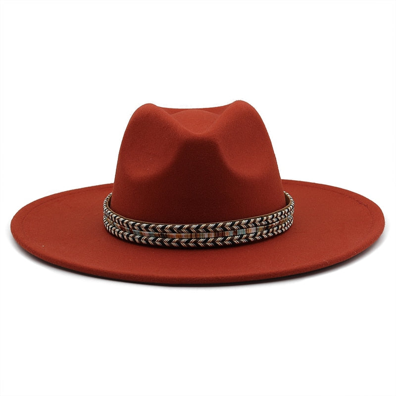 SLOANE Fedora Hat in Rust Red