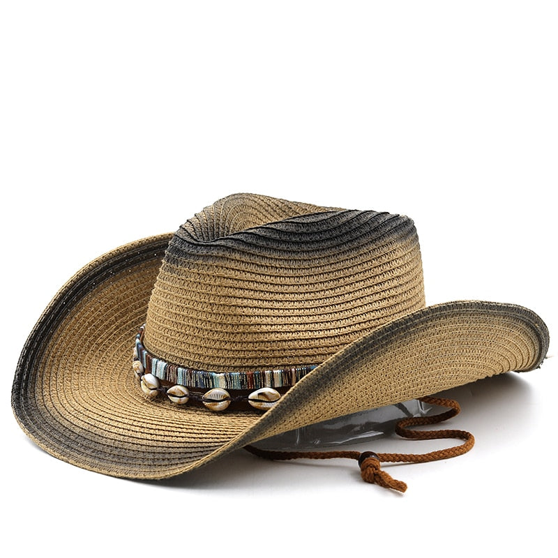 SHAPUR Men's Straw Cowboy Hat