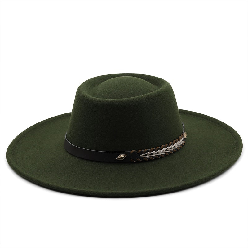 REGIANE Fedora Hat in Dark Green