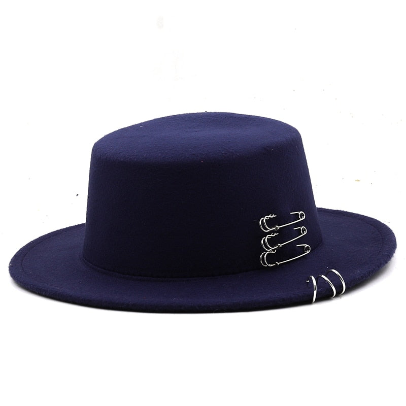 REILYNN Fedora Hat in Navy