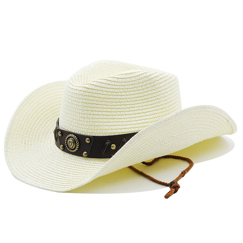 KNUT Men's Straw Cowboy Hat in Off-White
