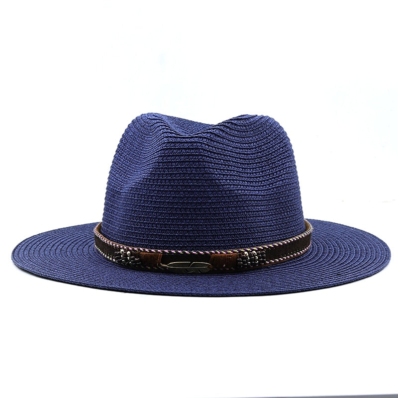 VANYA Fedora Hat in Navy Blue