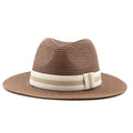 XERXES Men's Straw Fedora Hat in Brown