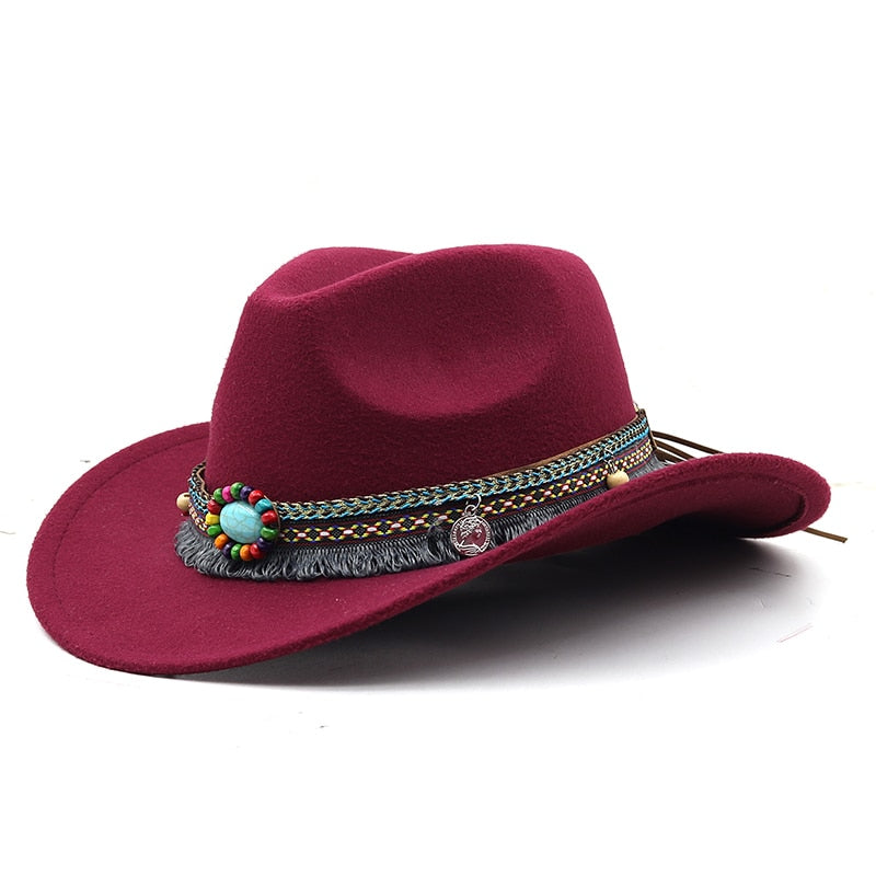FAARI Fedora Hat in Wine Red