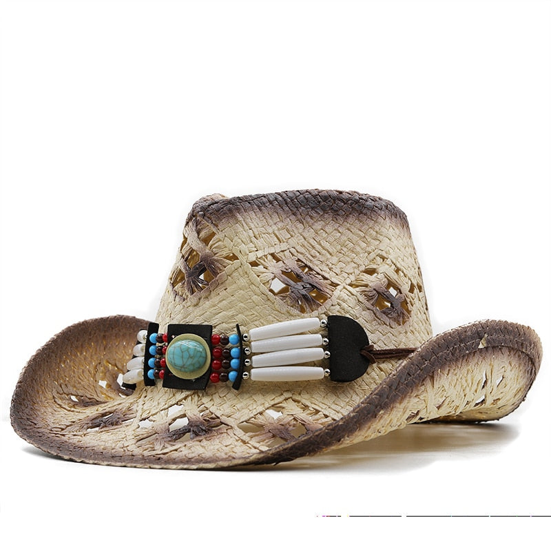 IVY Cowboy Hat in Beige/Brown
