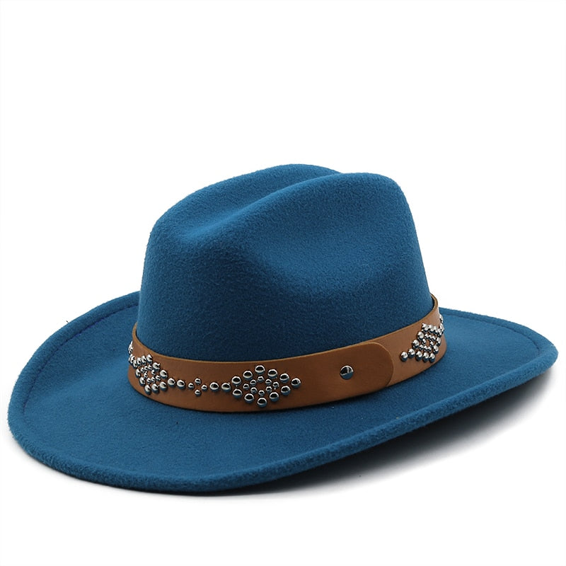 LUYI Fedora Hat in Deep Lake Blue