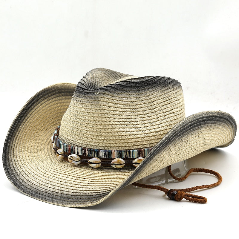 SHAPUR Men's Straw Cowboy Hat