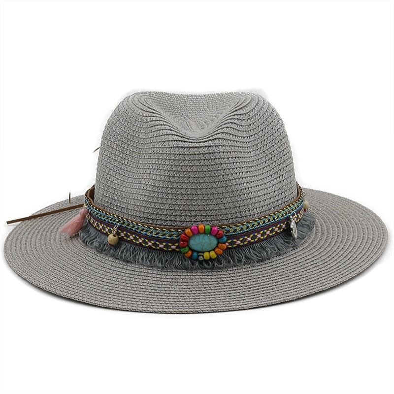 LEONA Panama Hat in Gray