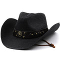 KNUT Men's Straw Cowboy Hat in Black