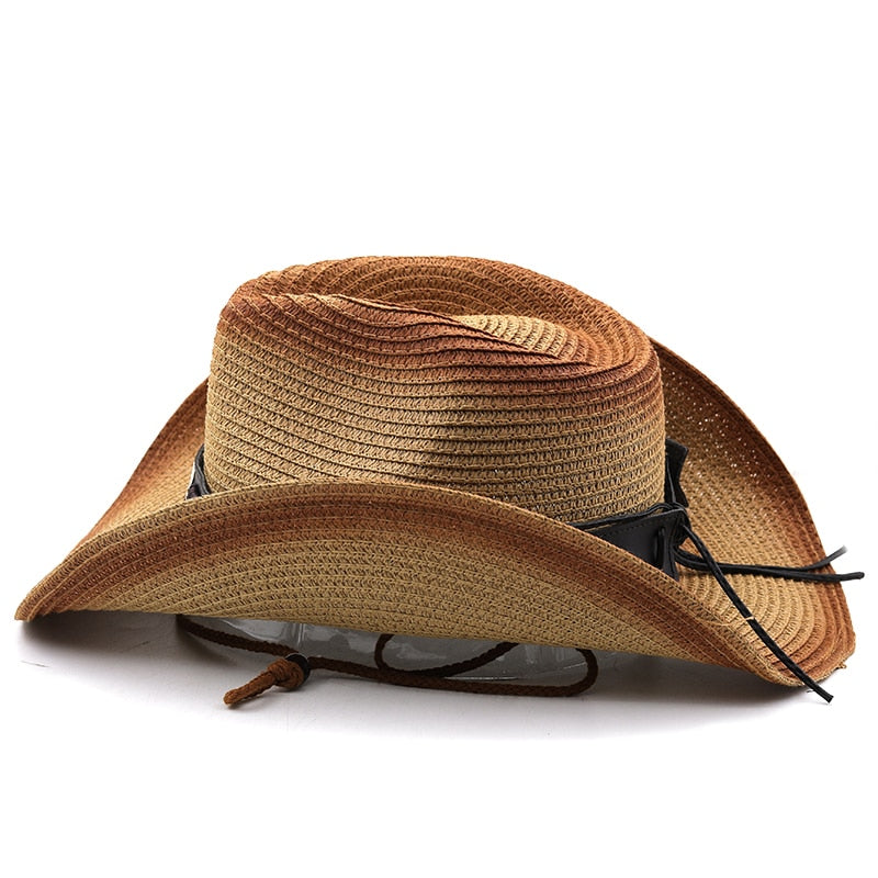 STEFAN Men's Straw Cowboy Hat