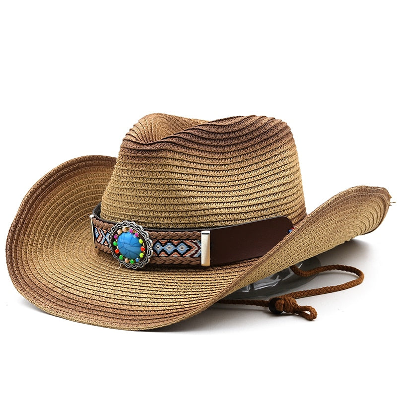 GILGAMESH Men's Straw Cowboy Hat