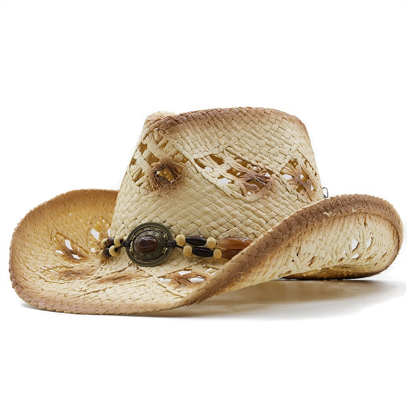 SHIREEN Cowboy Hat in Beige/Khaki