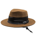 HADRIAN Men's Straw Fedora Hat in Brown