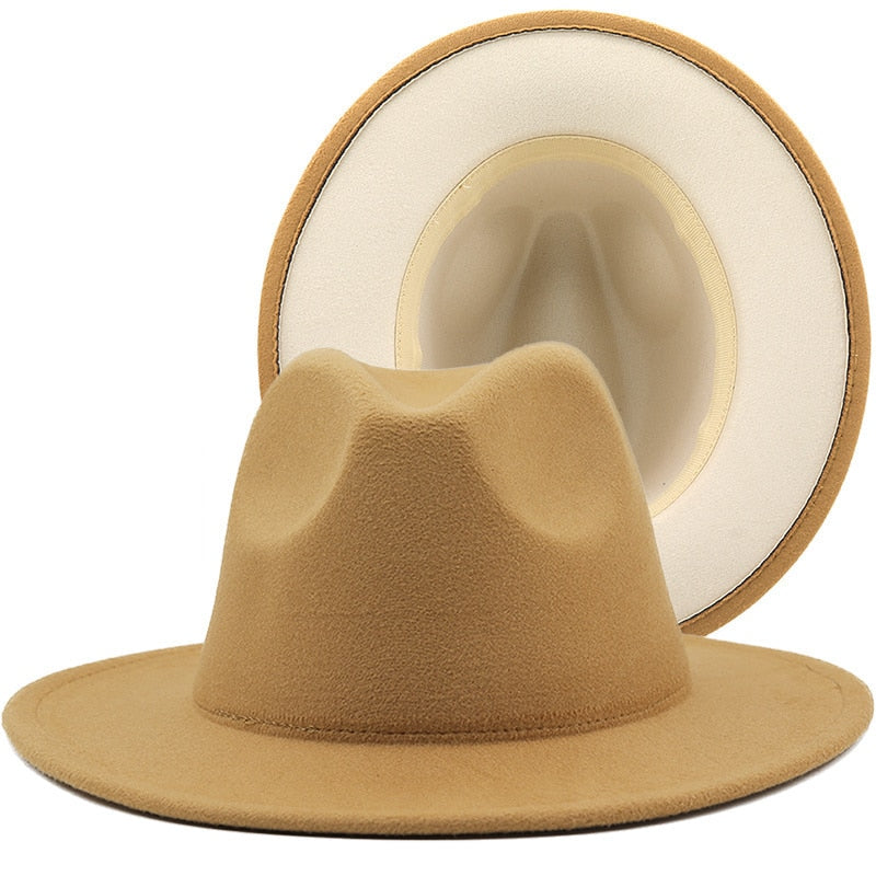 ZARINA Fedora Hat in Tan/Beige