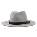 RAMSES Men's Straw Fedora Hat in Gray
