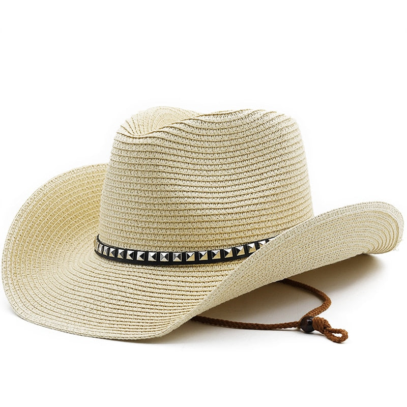 ALFONSO Men's Straw Cowboy Hat