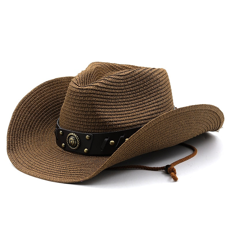 KNUT Men's Straw Cowboy Hat in Dark Brown