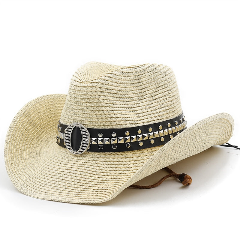 TANCRED Men's Straw Cowboy Hat in Beige