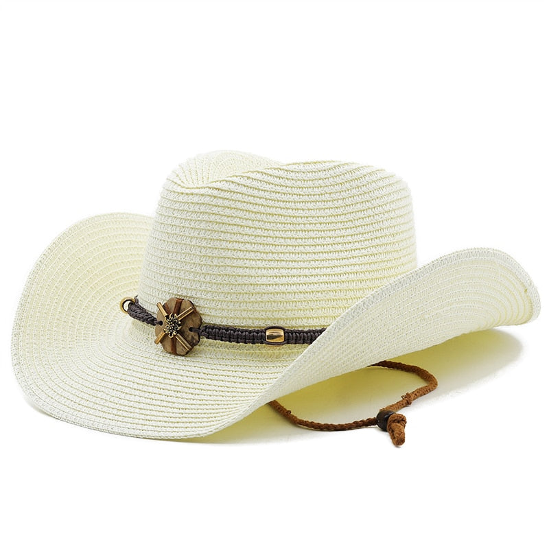 GODFREY Men's Straw Cowboy Hat in Off-White
