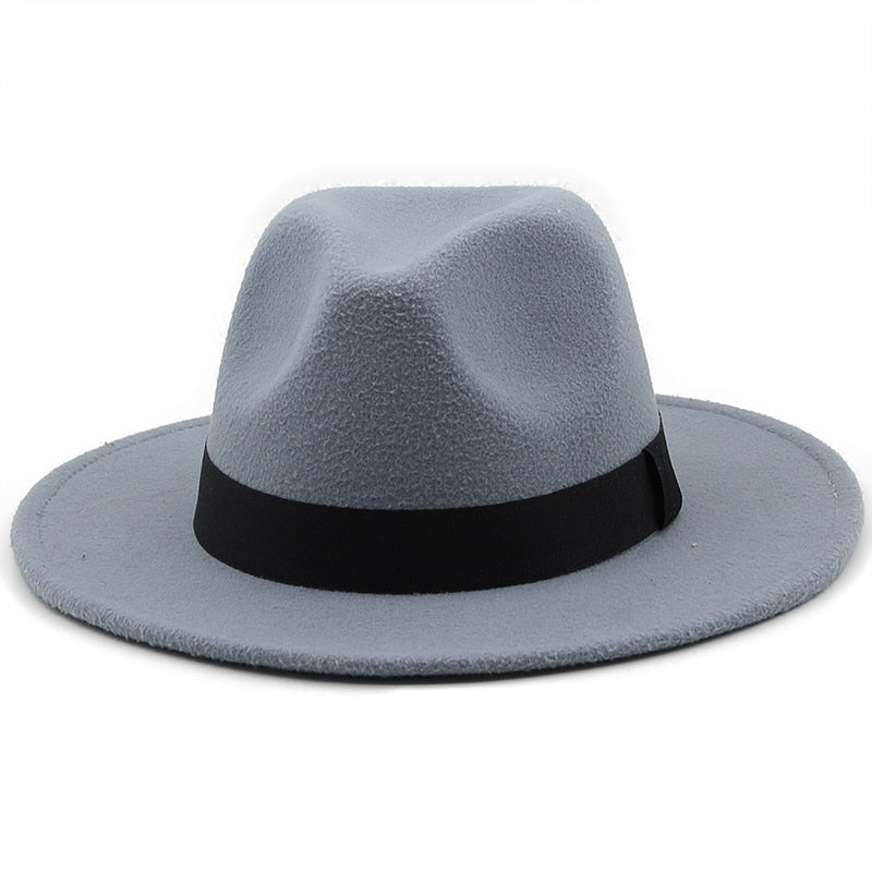GUSTAV Men's Felt Fedora Hat in Light Gray