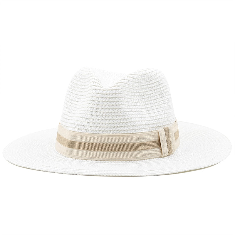 XERXES Men's Straw Fedora Hat in White