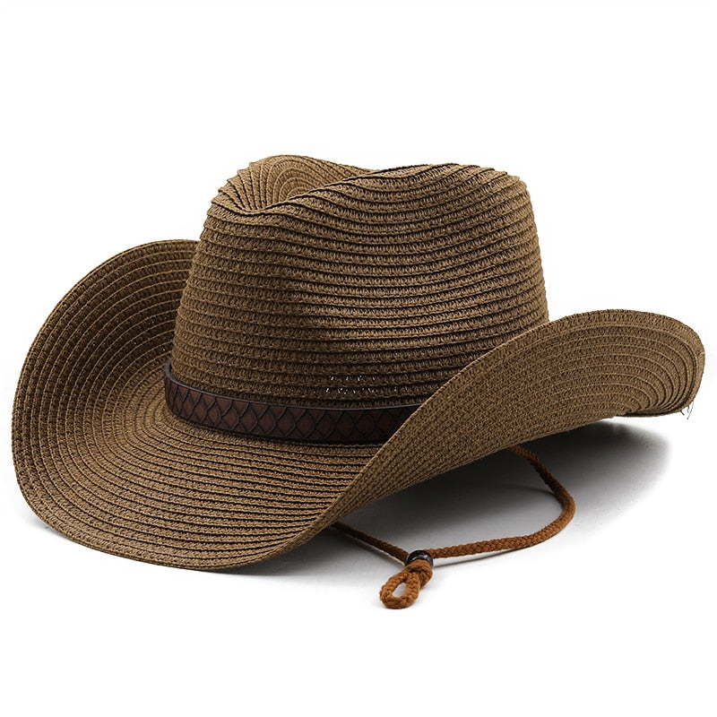 BELA Men's Straw Cowboy Hat in Brown