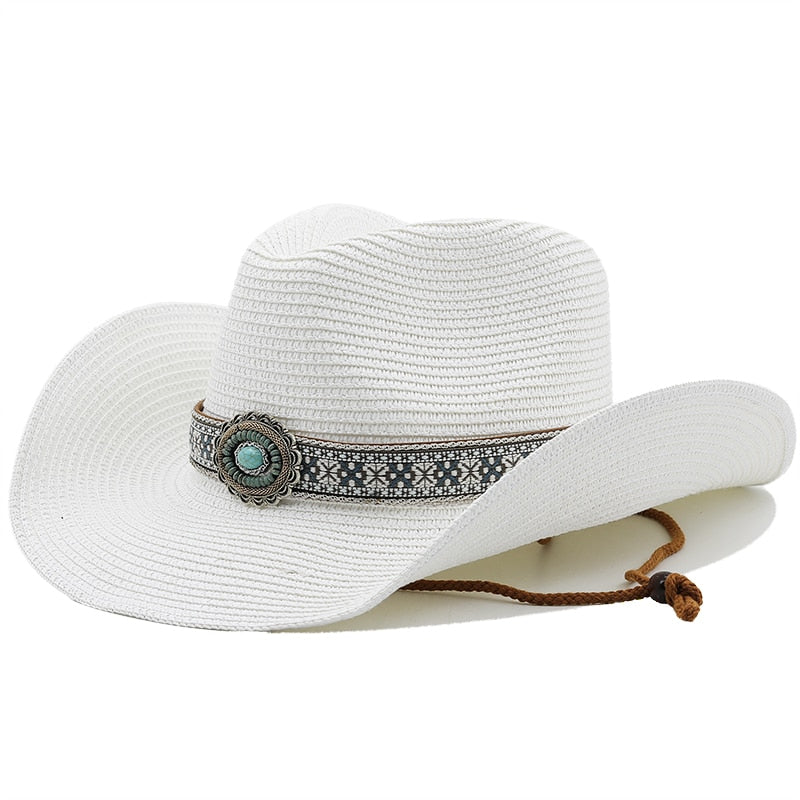 THEODORIC Men's Straw Cowboy Hat
