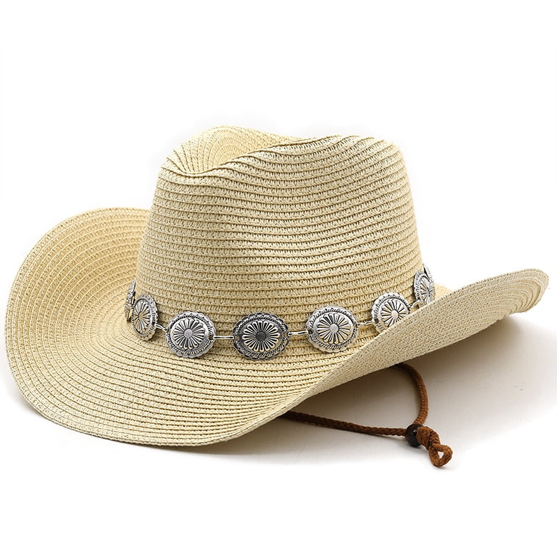 ERIK Men's Straw Cowboy Hat in Beige