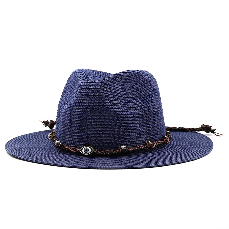 CATIRA Fedora Hat in Navy Blue