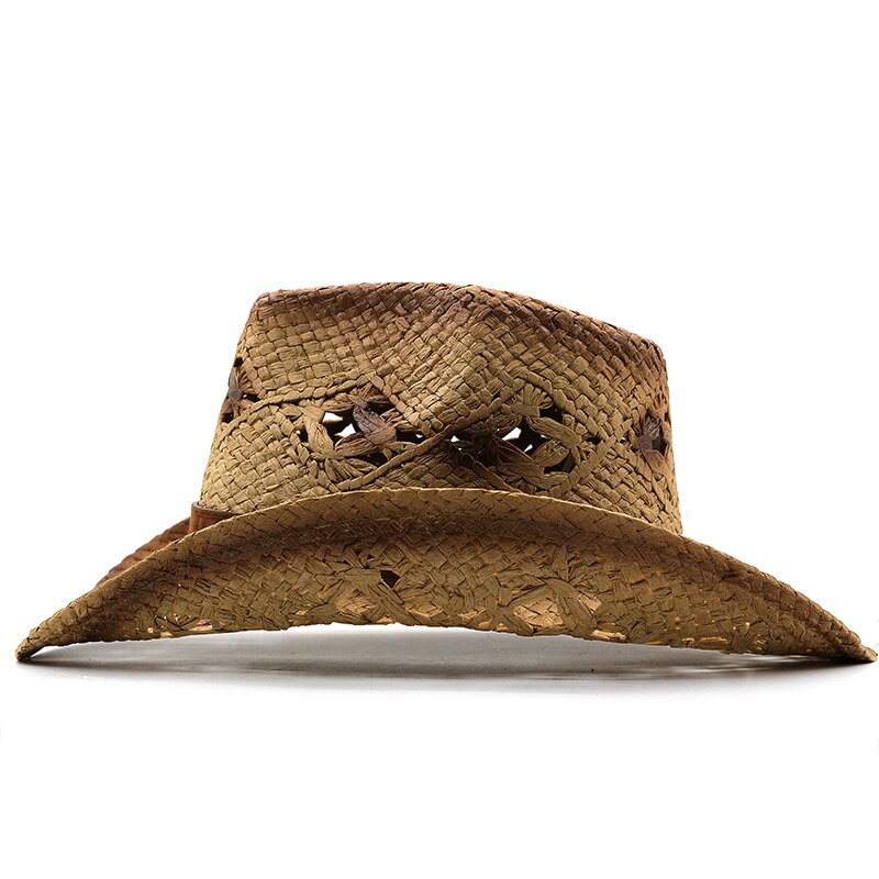 LOTHAIR Men's Straw Cowboy Hat
